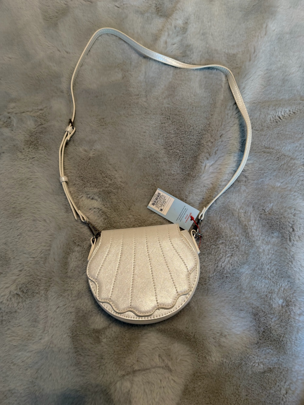 Cat & Jack Pearl White Shell Crossbody Bag